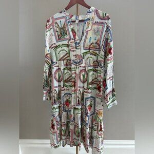 Joie Linen Blend Patterned Midi Dress – Size Small – NWOT